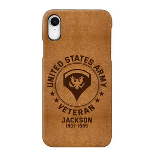 Personalized US Military Leather Texture Phone Case Printed QTPN301