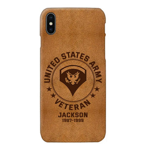 Personalized US Military Leather Texture Phone Case Printed QTPN301