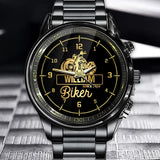 Personalized Biker with Name Gift For Him Watch Printed QTVQ24660