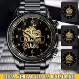 Personalized Biker with Name Gift For Him Watch Printed QTVQ24660