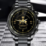 Personalized Retired Canadian Army Logo Rank Camo Custom Name Watch Printed AHVA24667