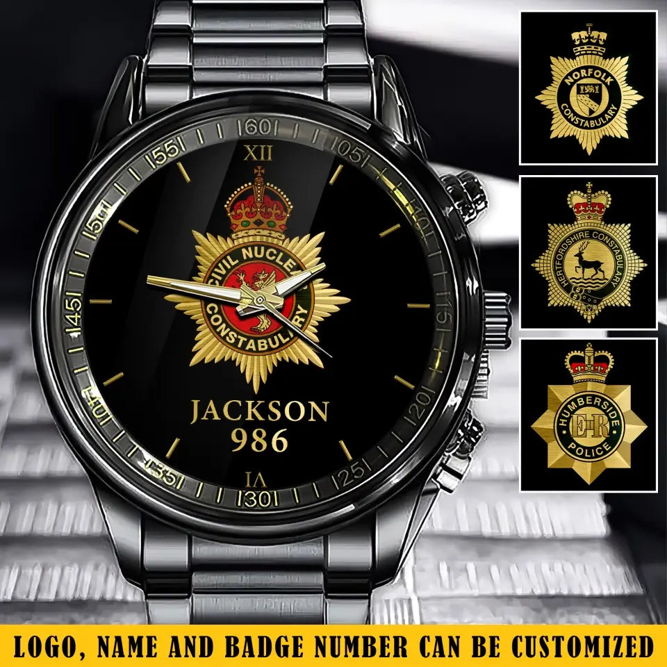 Personalized United Kingdom Police Custom Name & ID Watch Printed QTKH24685