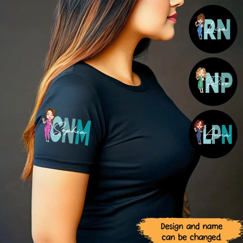 Personalized Nurse Job Title Custom Name T-shirt Printed HN24697