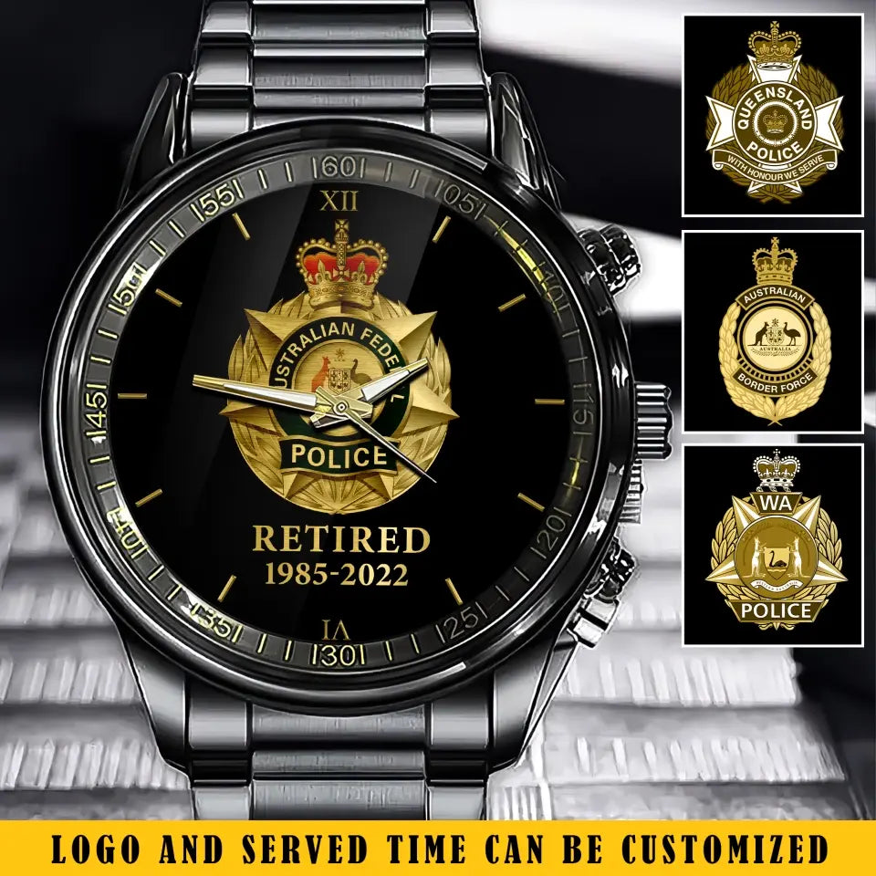 Personalized Retired Australian Police Custom Time Watch Printed QTKH24710