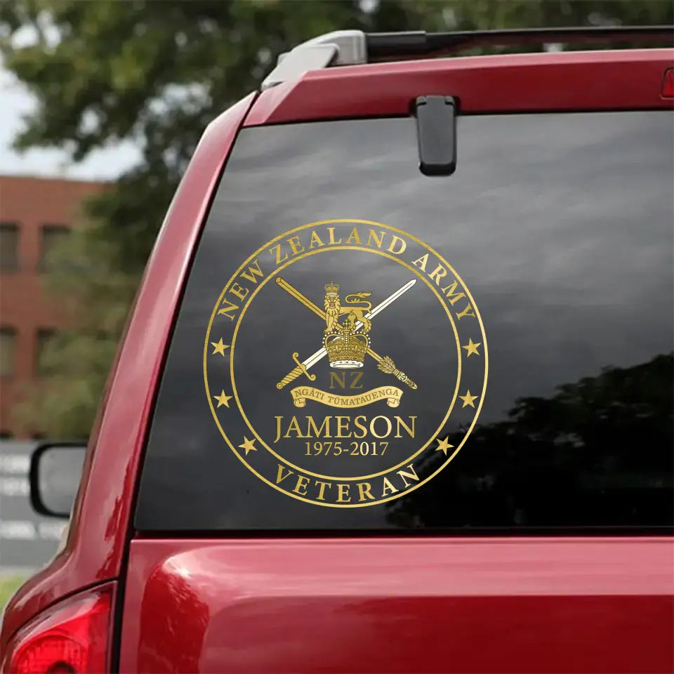 Personalized New Zealand Army Veteran Logo Custom Name & Time Decal Printed AHKH24699