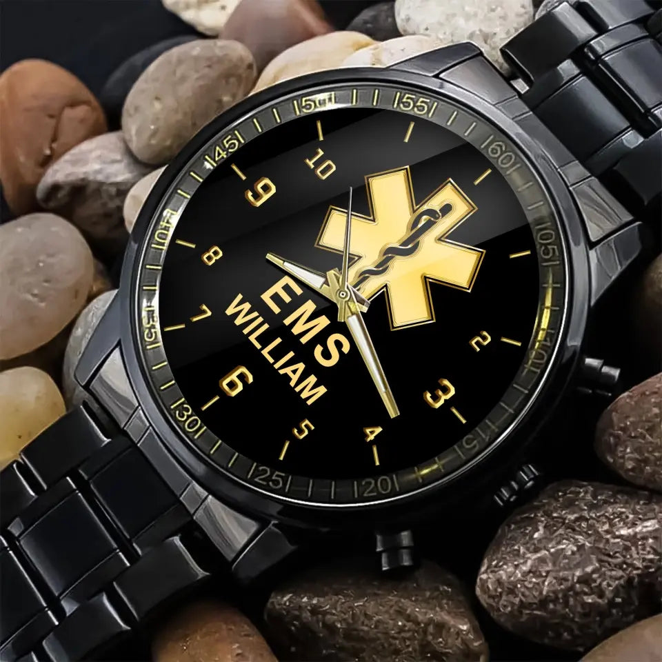 Personalized EMS Medical Logo Custom Name Watch Printed QTKH24710