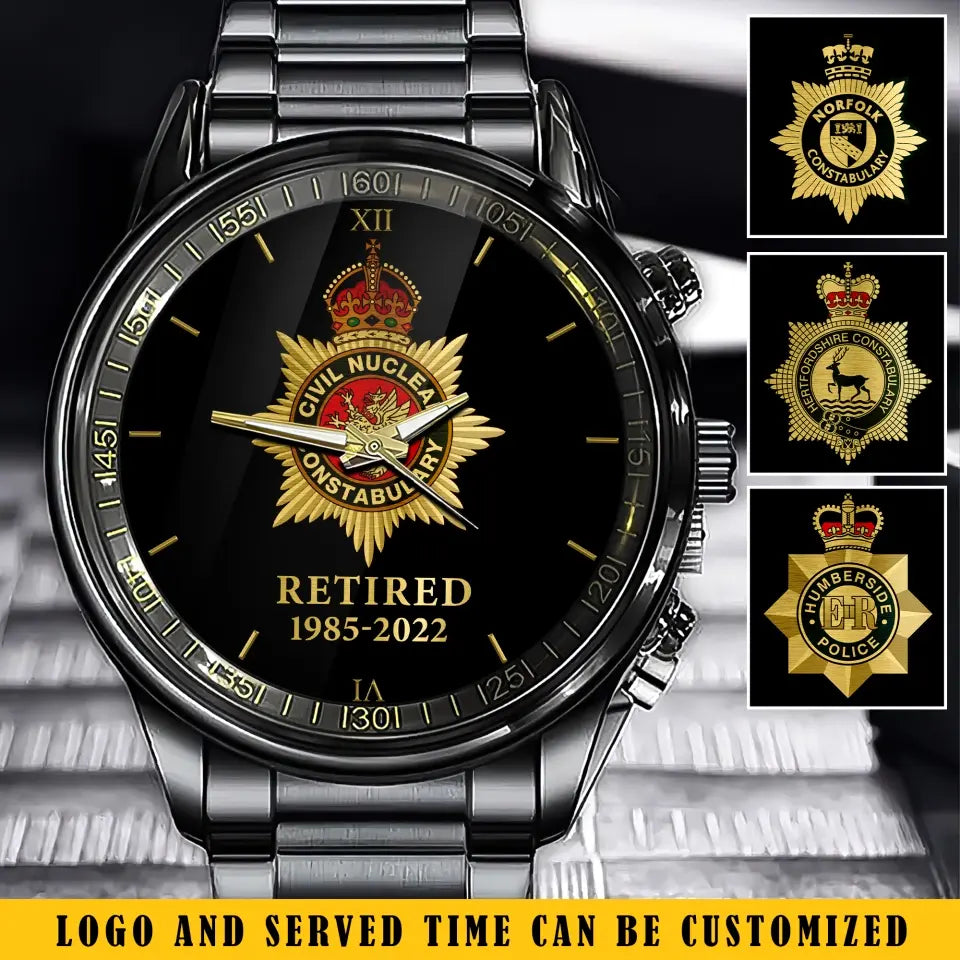 Personalized Retired British Police Custom Time Watch Printed QTKH24710