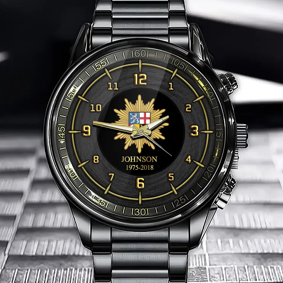 Personalized German Police Logo Custom Name & Time Watch Printed VQ24717