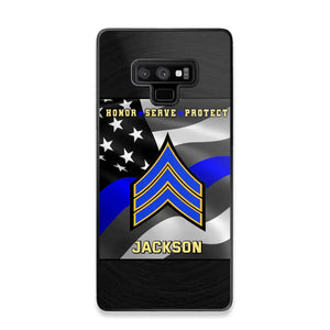 Personalized Honor Serve Protect US Police Branch Rank Camo Custom Name Phonecase Printed KVH24724