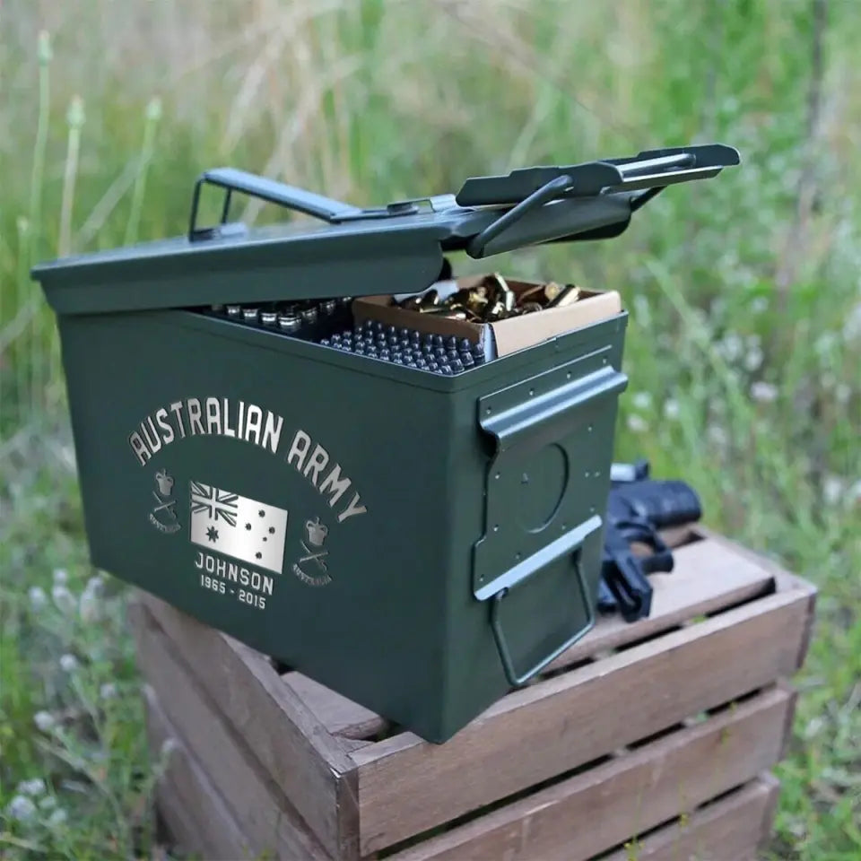 Personalized Australian Army Custom Rank & Name Ammo Box Printed VQ24713