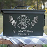 Personalized US Army Logo Custom Name & Time Ammo Box Printed VQ24737