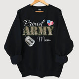 Personalized Proud Army US Veteran Mom Custom Name Sweatshirt Printed VA24745