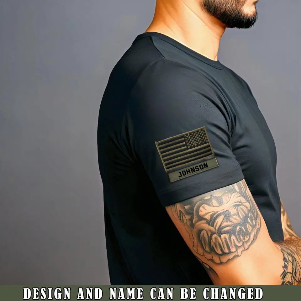 Personalized US Flag Custom Name T-shirt Printed QTVQ24743