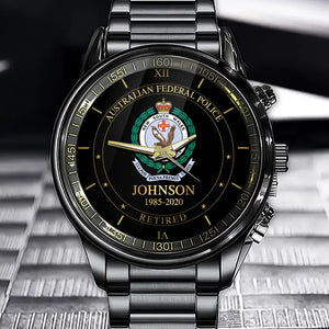 Personalized Australian Police Logo Custom Name & Time Watch Printed AHVQ24741