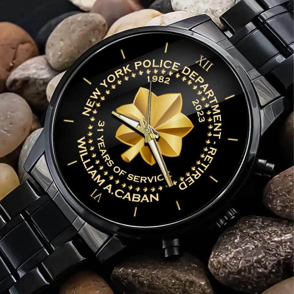 Personalized Retired US Army Custom Rank Served Time & Name Watch Printed AHVQ24755