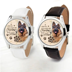 Personalized Upload Your Dog Photo Dog Once By My Side Forever In My Heart Watch Printed QTVQ24757