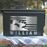 Personalized US Flag Jeep Car Custom Name Ammo Box Printed VQ24774