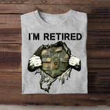 Personalized I'm Retired Norwegian Veteran Custom Rank & Name T-shirt Printed KVH24773