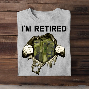 Personalized I'm Retired Swedish Veteran Custom Rank & Name T-shirt Printed KVH24773