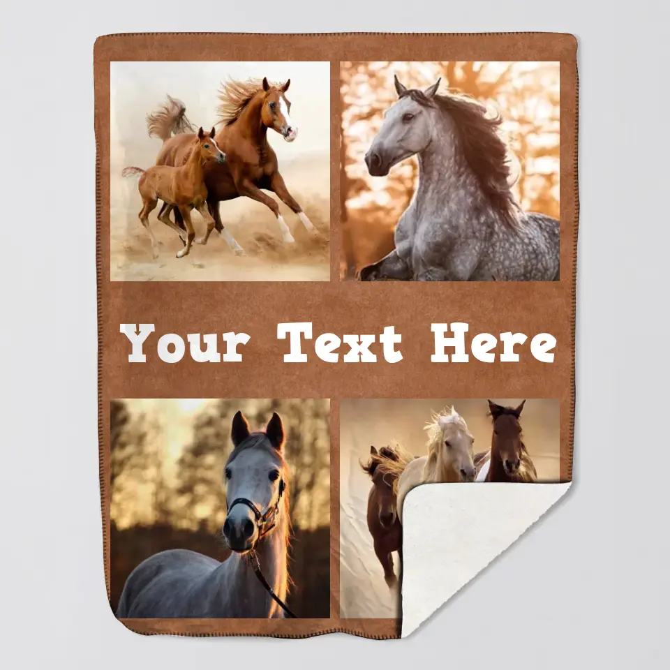 Personalized Upload Your Horse Horse Lovers Gift Fleece or Sherpa Blanket Printed HN24780