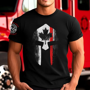 Personalized Canadian Firefighter Spartan Helmet Custom ID T-shirt Printed KH24801