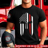 Personalized US Firefighter Spartan Helmet Custom ID T-shirt Printed KH24801