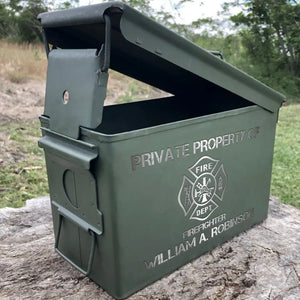 Personalized Private Property Of Firefighter Ammo Box Printed QTVQ24797