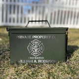 Personalized Private Property Of Firefighter Ammo Box Printed QTVQ24797