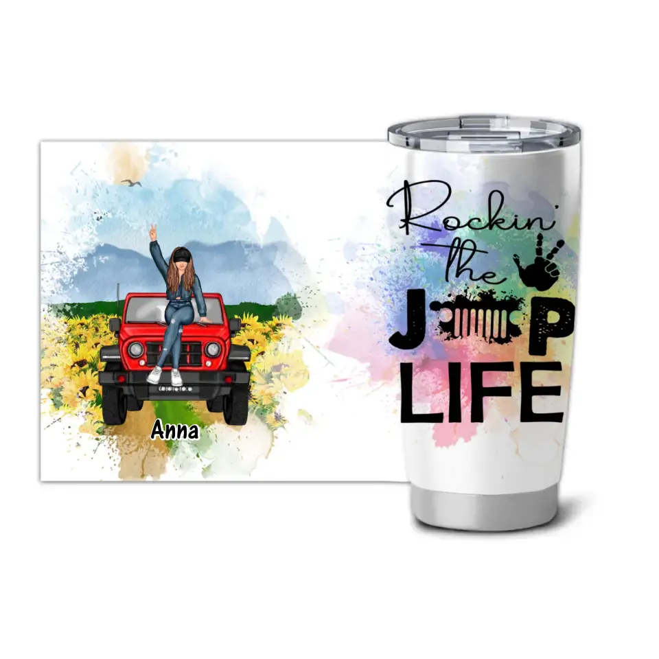 Personalized Rockin The Jeep Girl Life Tumbler Printed 24807HN