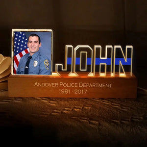 Personalized Upload Your Photo US Police LED Lamp Night Light Printed VA24826