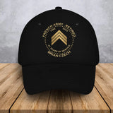 Personalized French Veteran Retired Custom Rank & Name Served Time Black Cap Printed AHVA24833
