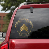 Personalized US Army Retired Rank Camo Custom Name & Time Decal Printed AHVQ24835
