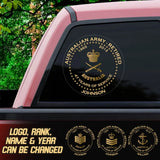 Personalized Australian Army Retired Rank Camo Custom Name & Time Decal Printed AHVQ24835
