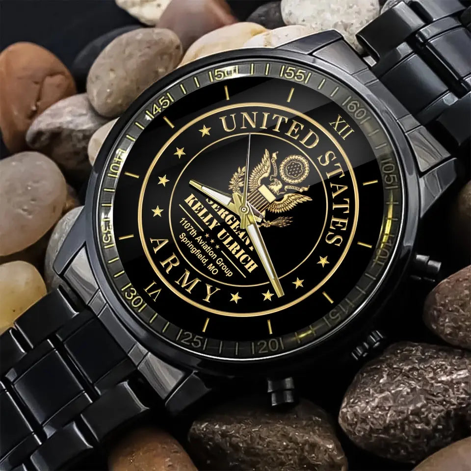 Personalized US Military Custom Branch & Name Watch Printed QTVA24846