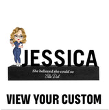 Personalized She Believed She Could So She Did Nurse Custom Name LED Lamp Night Light Printed VQ24845