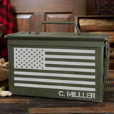 Personalized US Flag Camo Custom Name Ammo Box Printed KVH24881