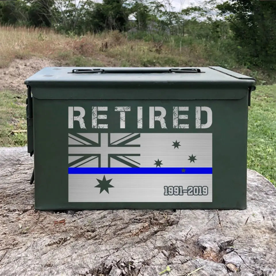 Personalized Retired Australian Police Thin Blue Line Custom Time Ammo Box Printed QTHN24882