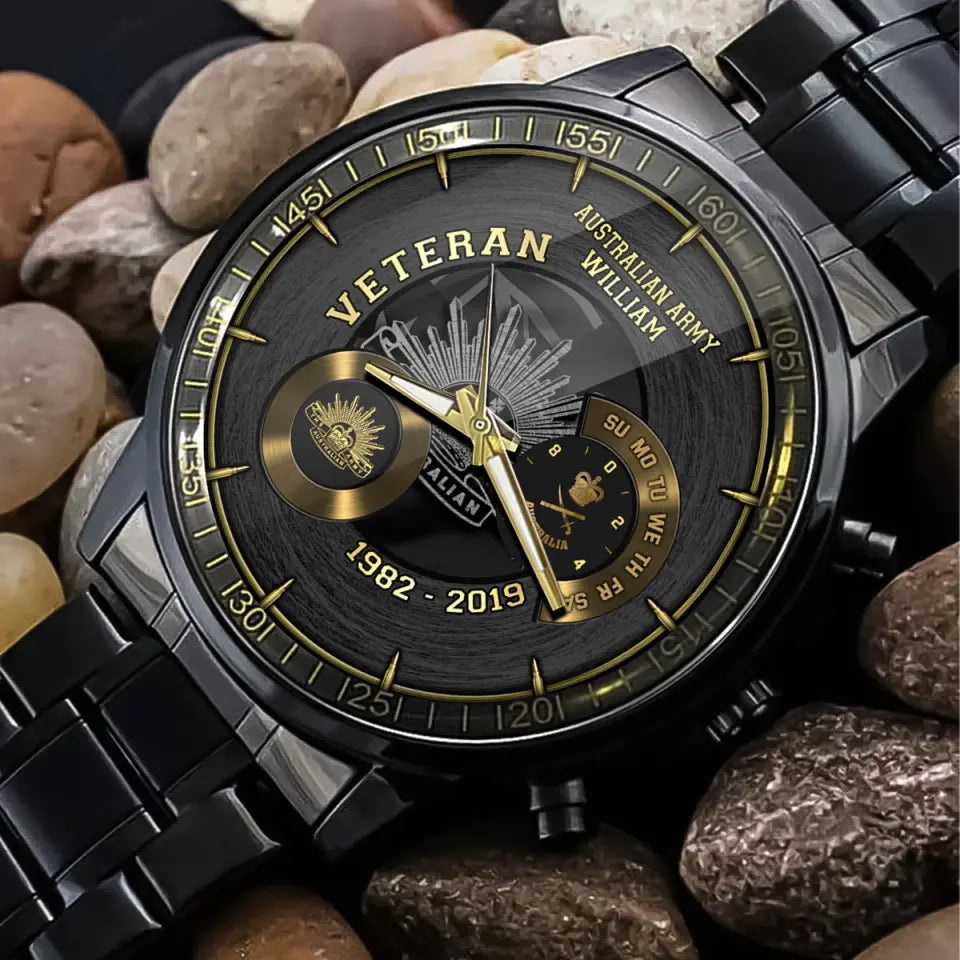 Personalized Australian Army Logo Custom Rank & Name Watch Printed AHVQ24886