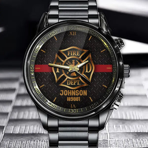 Personalized Firefighter Name & Badge Number Watch QTVQ24895