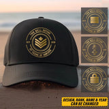 Personalized This We'll Defend Canadian Veteran Custom Rank & Time Black Cap Printed AHVQ24907