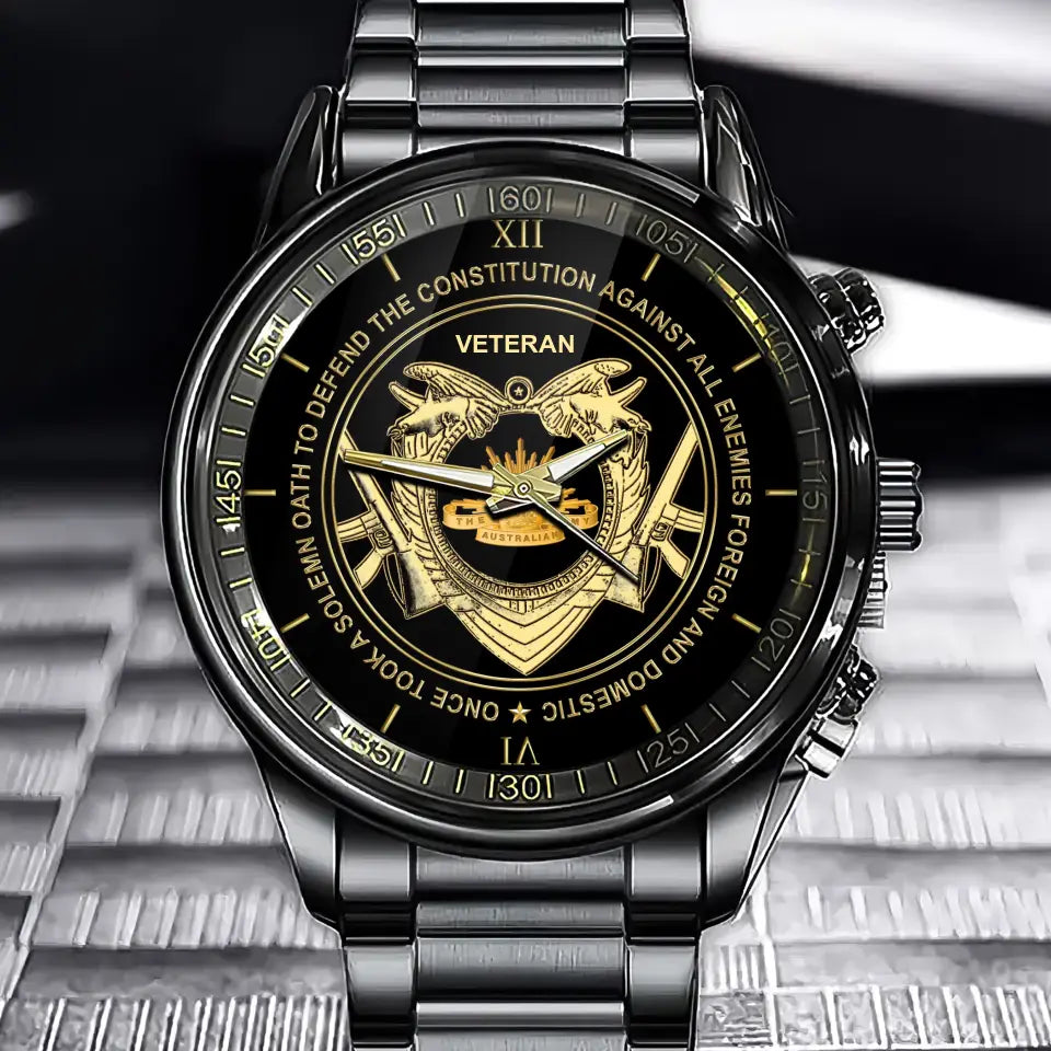 Personalized Australian Army Logo Once Took A Solemn Oath To Defend The Constitution Against All Enemies Foreign And Domestic Watch Printed AHVA24946