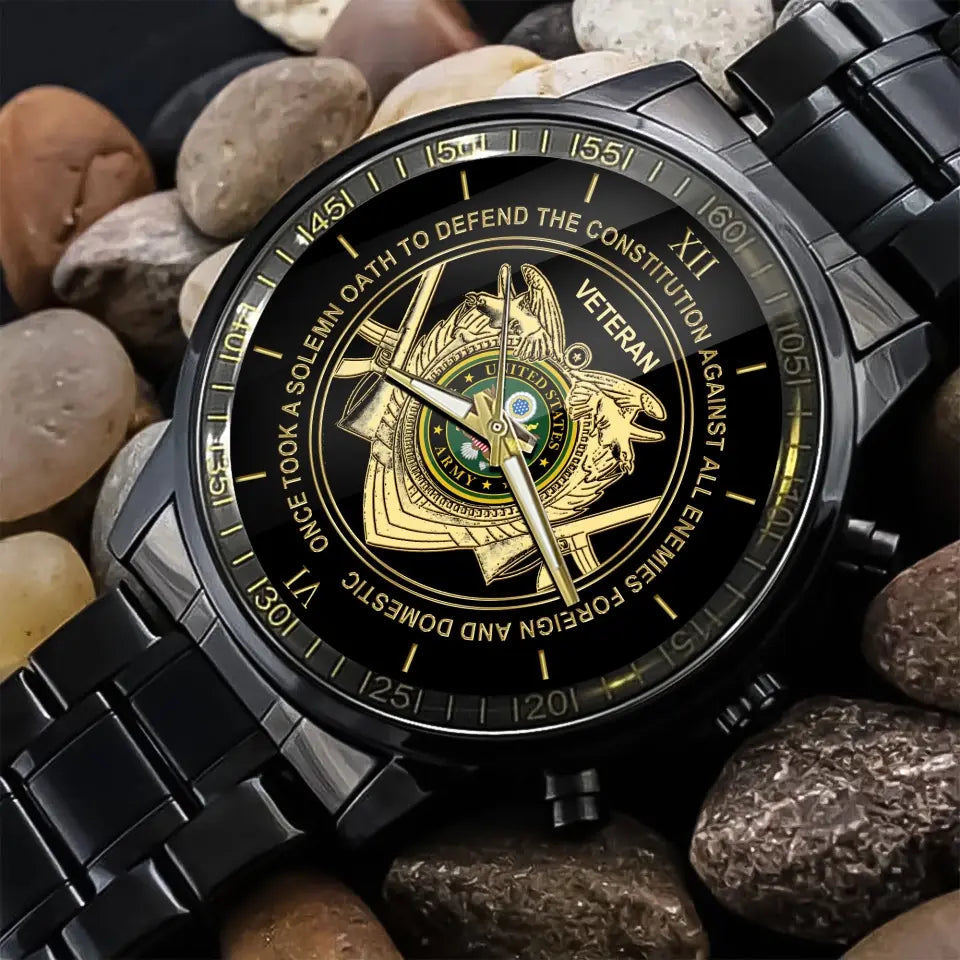 Personalized US Army Logo Once Took A Solemn Oath To Defend The Constitution Against All Enemies Foreign And Domestic Watch Printed AHVA24946