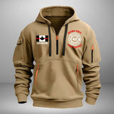 Personalized Canada Firefighter Flag Custom Name & Department Quarter Zip Hoodie 2D Printed HN24958