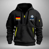 Personalized German Veteran Logo Custom Name & Time Quarter Zip Hoodie 2D Printed VQ24969