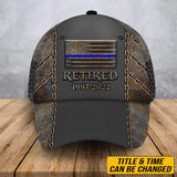 Personalized US Officer Thin Blue Line 3D Printed Cap QTHN24986