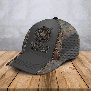 Personalized Retired Canadian Firefighter Custom Time 3D Cap QTKH24980