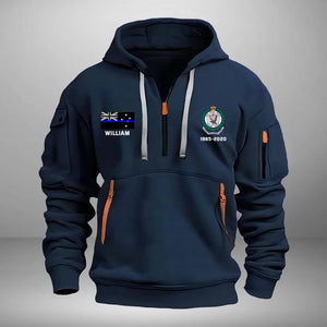 Personalized Australian Police Logo Custom Name & Time Quarter Zip Hoodie 2D Printed QTVQ241001