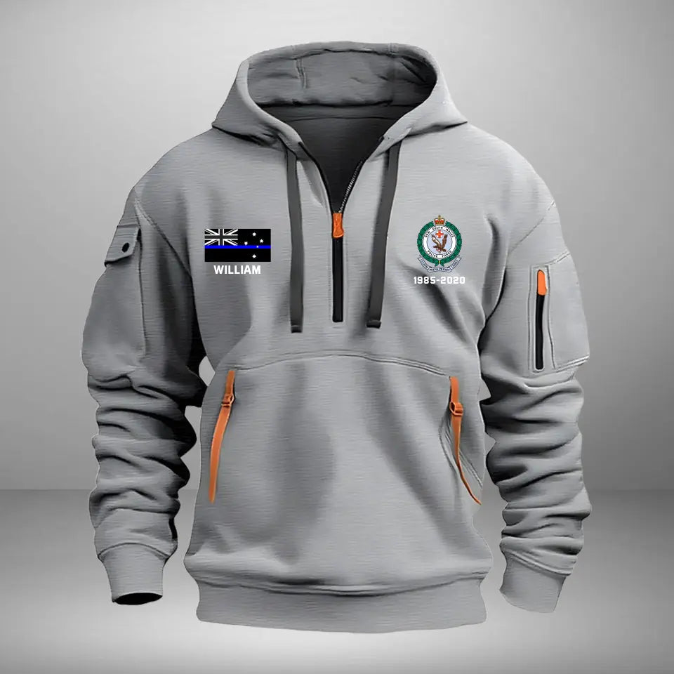 Personalized Australian Police Logo Custom Name & Time Quarter Zip Hoodie 2D Printed QTVQ241001