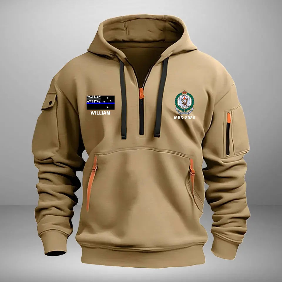 Personalized Australian Police Logo Custom Name & Time Quarter Zip Hoodie 2D Printed QTVQ241001