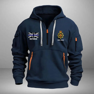 Personalized UK Police Logo Custom Name & Time Quarter Zip Hoodie 2D Printed QTVQ241001